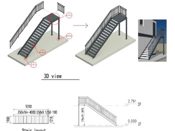 ציוד בנייה STIARCASE TO SUIT PORTABLE OFFICE OF CONTAINERS: תמונה 3