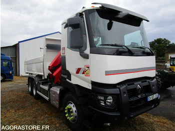 משאית Porteur bibenne grue Renault C380 - 2015 - 320 000km - TRES BON ETAT: תמונה 2