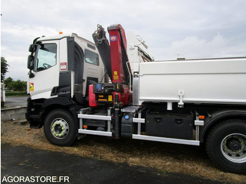 משאית Porteur bibenne grue Renault C380 - 2015 - 320 000km - TRES BON ETAT: תמונה 5