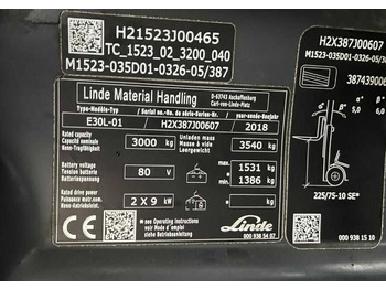 מלגזה חשמלית Linde E30L-01: תמונה 5