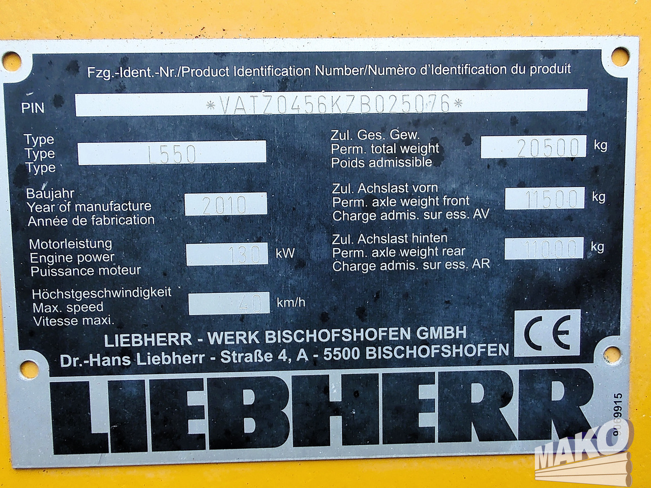 הַחכָּרָה LIEBHERR L550 LIEBHERR L550: תמונה 13