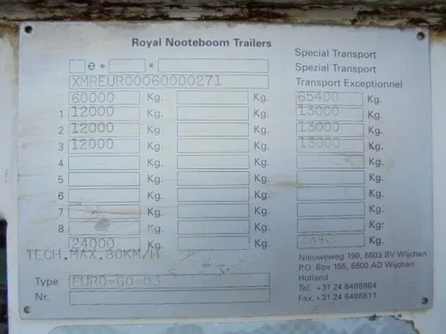 סמיטריילר עם מטען נמוך Nooteboom EURO 60-03: תמונה 8