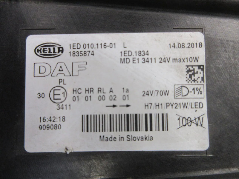 פנס קדמי עבור משאית DAF 1835874 KOPLAMP LINKS CF XF EURO 6: תמונה 14