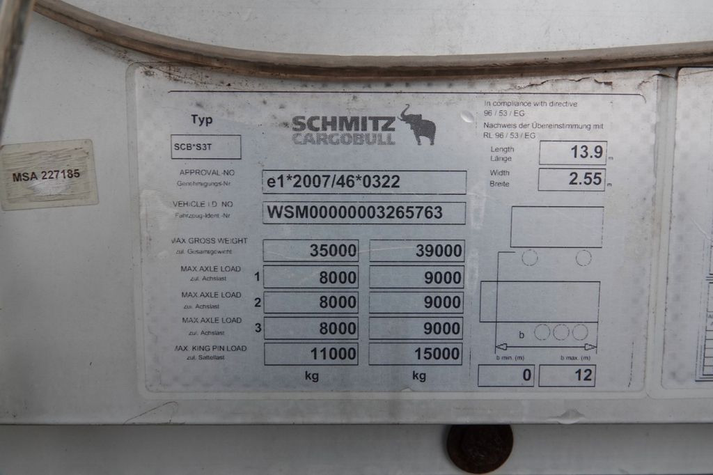 הַחכָּרָה Schmitz Cargobull FIRANKA / STANDARD / OŚ PODNOSZONA / MAŁO UŻYWAN  Schmitz Cargobull FIRANKA / STANDARD / OŚ PODNOSZONA / MAŁO UŻYWAN: תמונה 19
