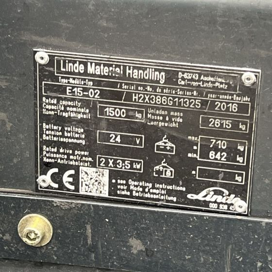 מלגזה חשמלית Linde E15 (386-02) EVO: תמונה 9