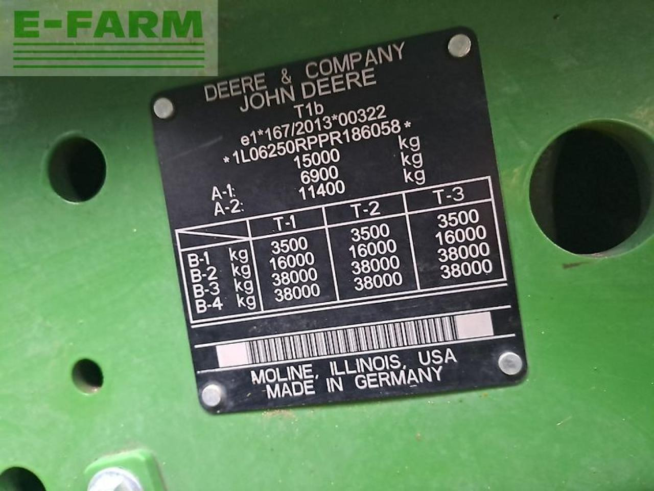 טרקטור חקלאי John Deere 6r250: תמונה 9