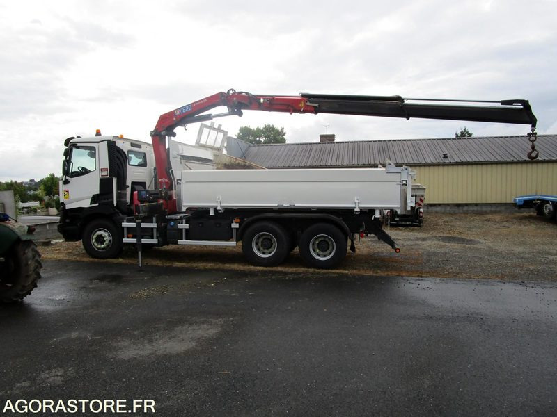 משאית Porteur bibenne grue Renault C380 - 2015 - 320 000km - TRES BON ETAT: תמונה 7